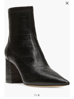New Stuart Weitzman 75 Block Stretch Bootie, Black, 40 / 9.5